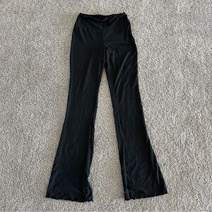 SO— Black Flared Ribbed Pants
